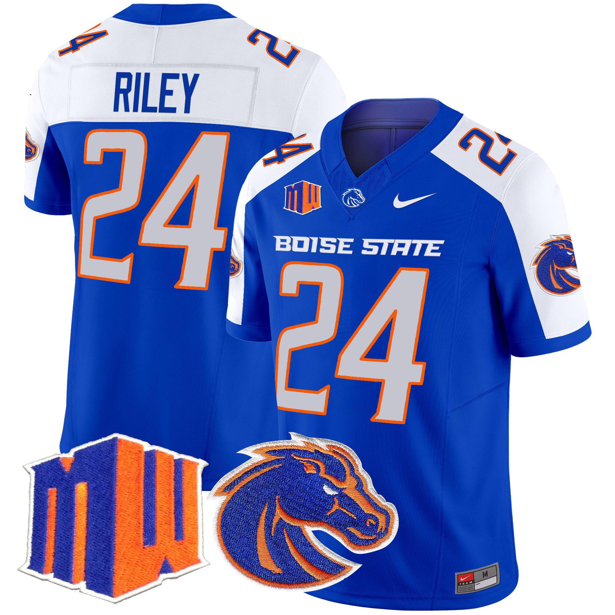 Men Boise State Broncos #24 Riley Blue Nike 2024 Vapor Limited NCAA Jersey->more ncaa teams->NCAA Jersey